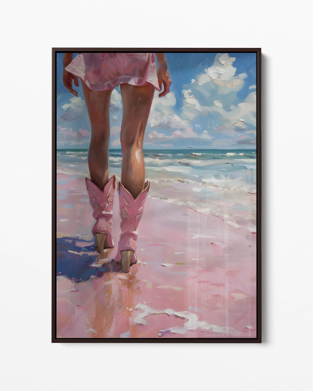 Wandeling op het Strand Kunstwerk-canvas-dibond-plexiglas-wanddecoratie-WallArtistic