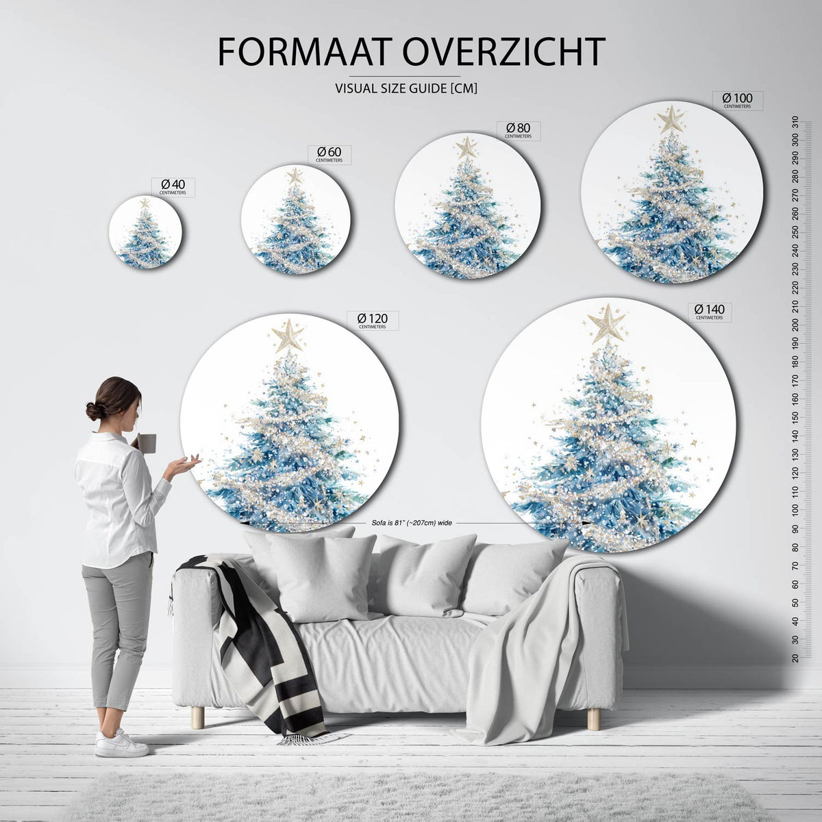 Kerstboom met ster Muurcirkel