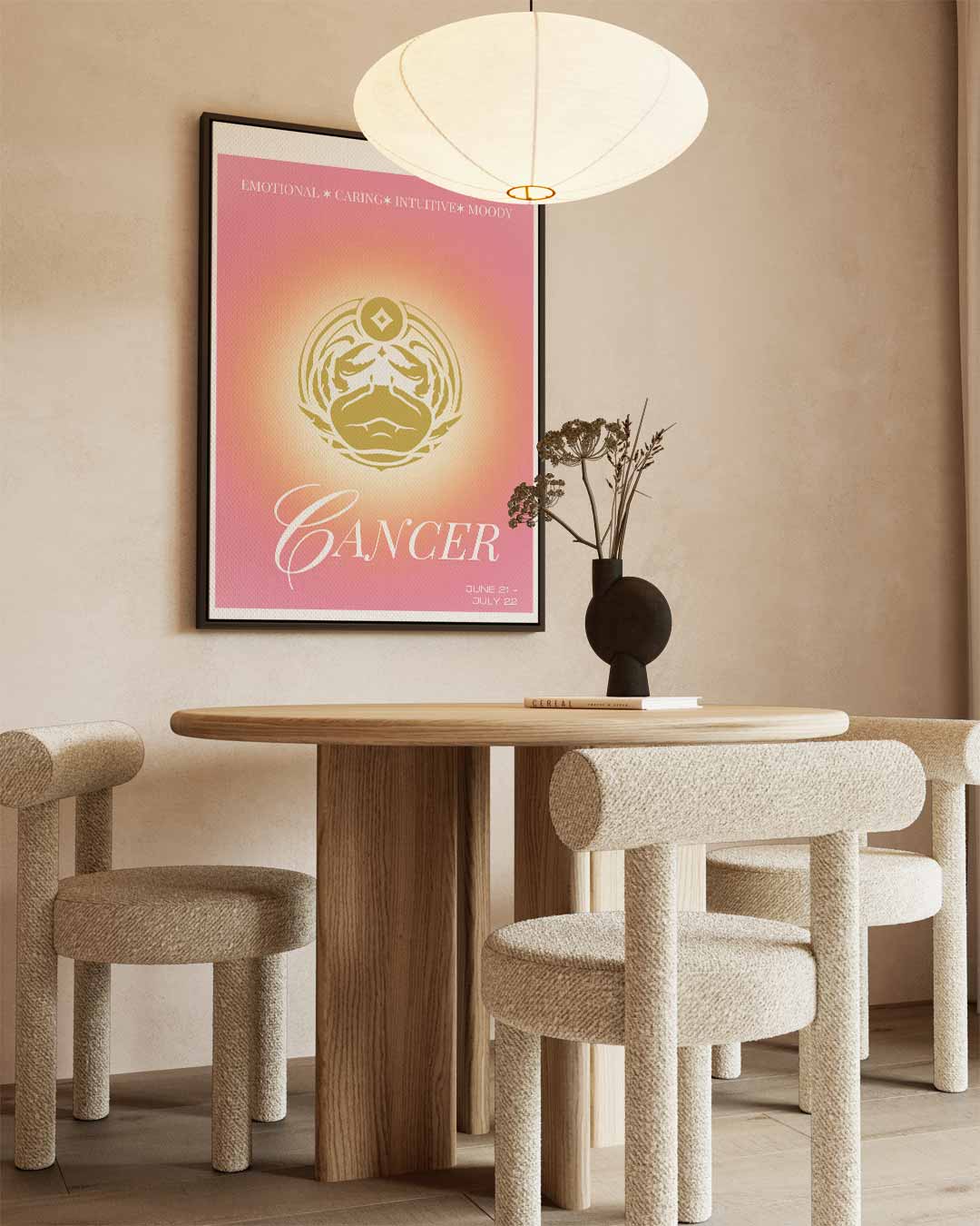Kreeft Sterrenbeeld Illustratie Kunstwerk-canvas-dibond-plexiglas-wanddecoratie-WallArtistic