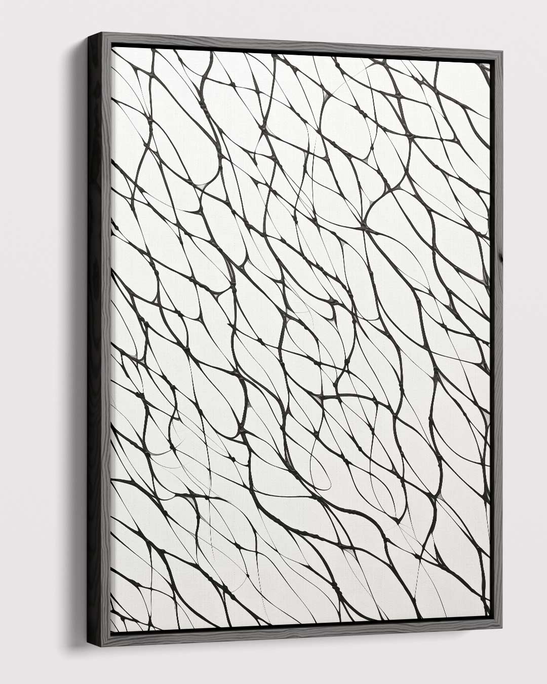 Web van Zwarte Lijnen Kunstwerk-canvas-dibond-plexiglas-wanddecoratie-WallArtistic