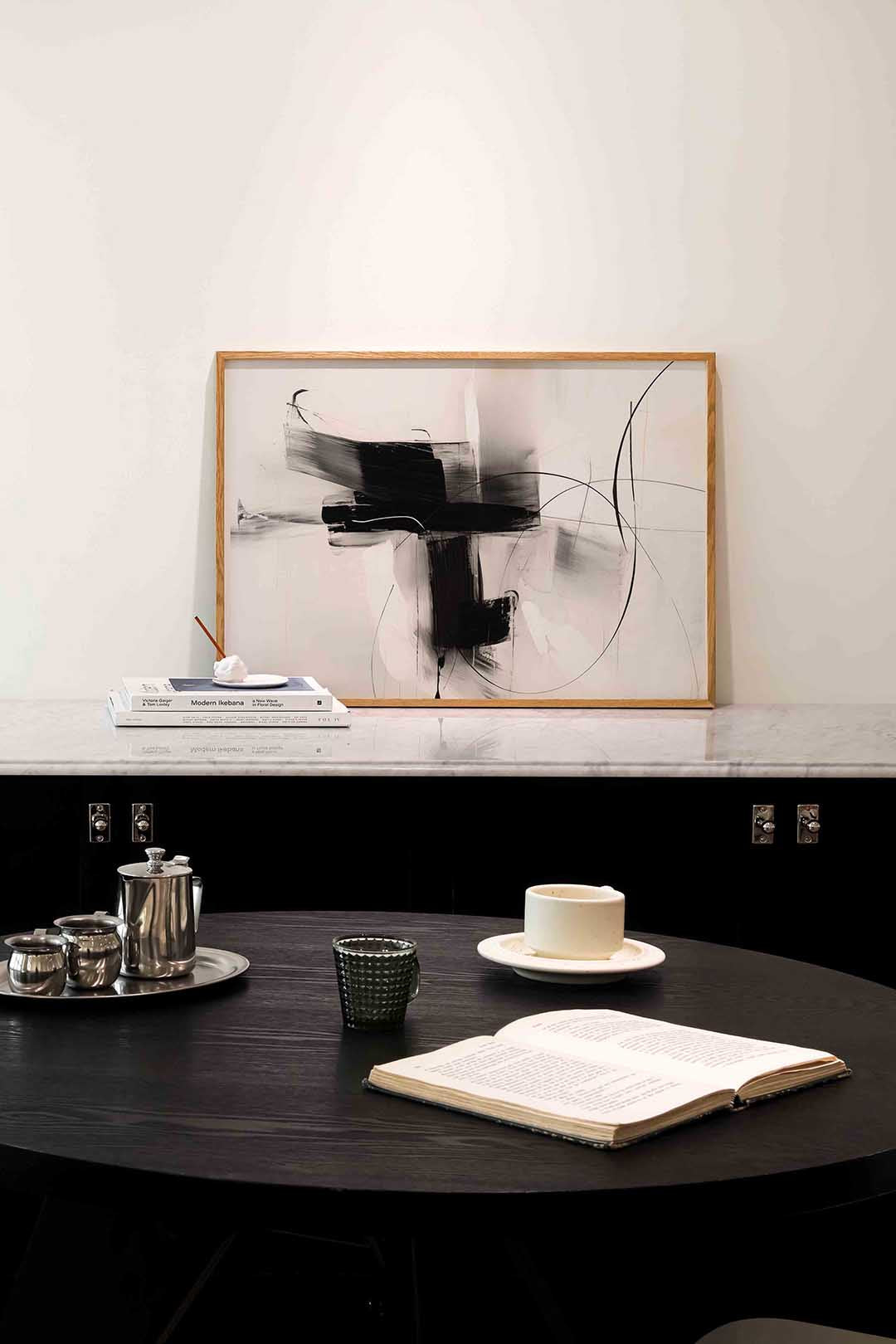 Abstracte zwart wit Poster