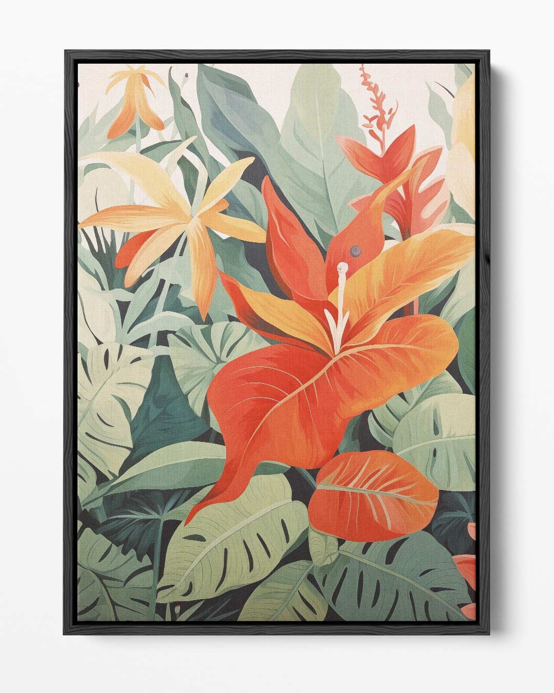 Tropische Bloemenpracht Schilderij Kunstwerk-canvas-dibond-plexiglas-wanddecoratie-WallArtistic