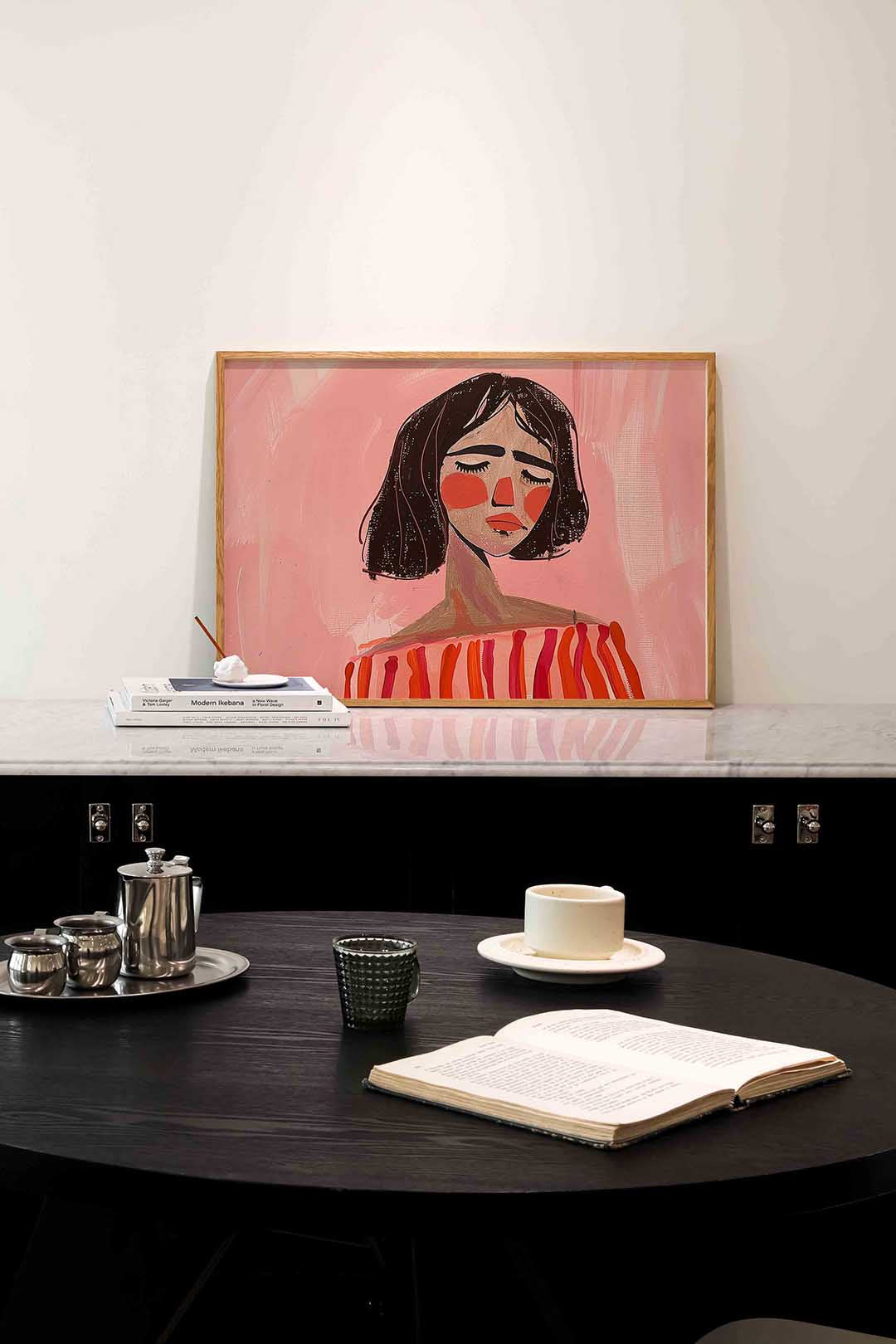 Vrouw met gesloten ogen Poster