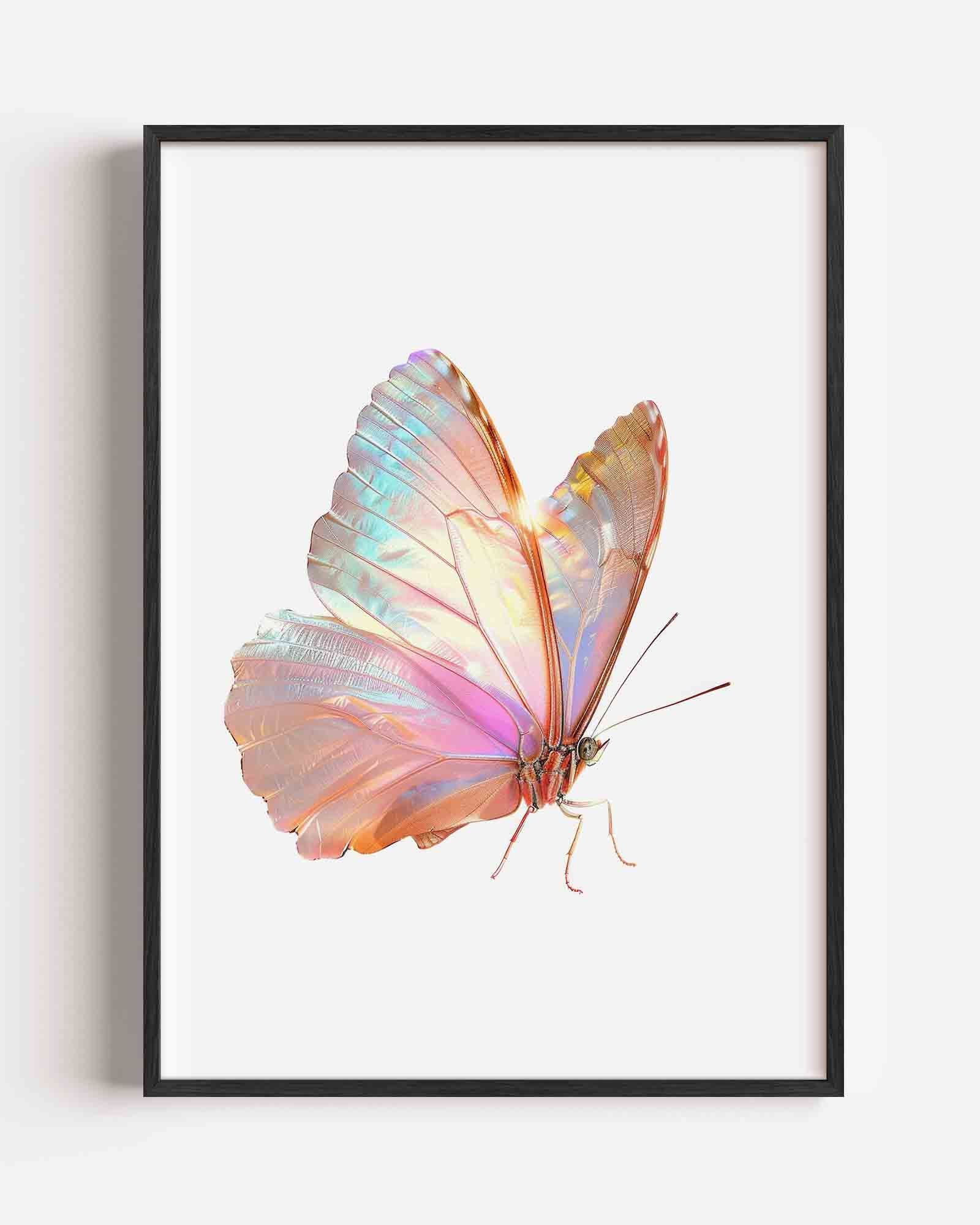 Vlinder met iriserende vleugels Poster