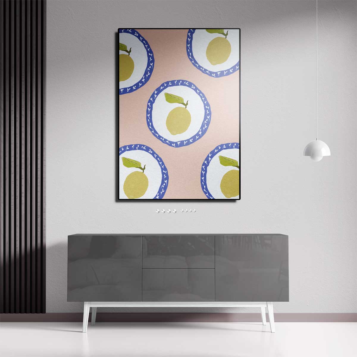 Zomerse Citroenen op Bord Kunstwerk-canvas-dibond-plexiglas-wanddecoratie-WallArtistic
