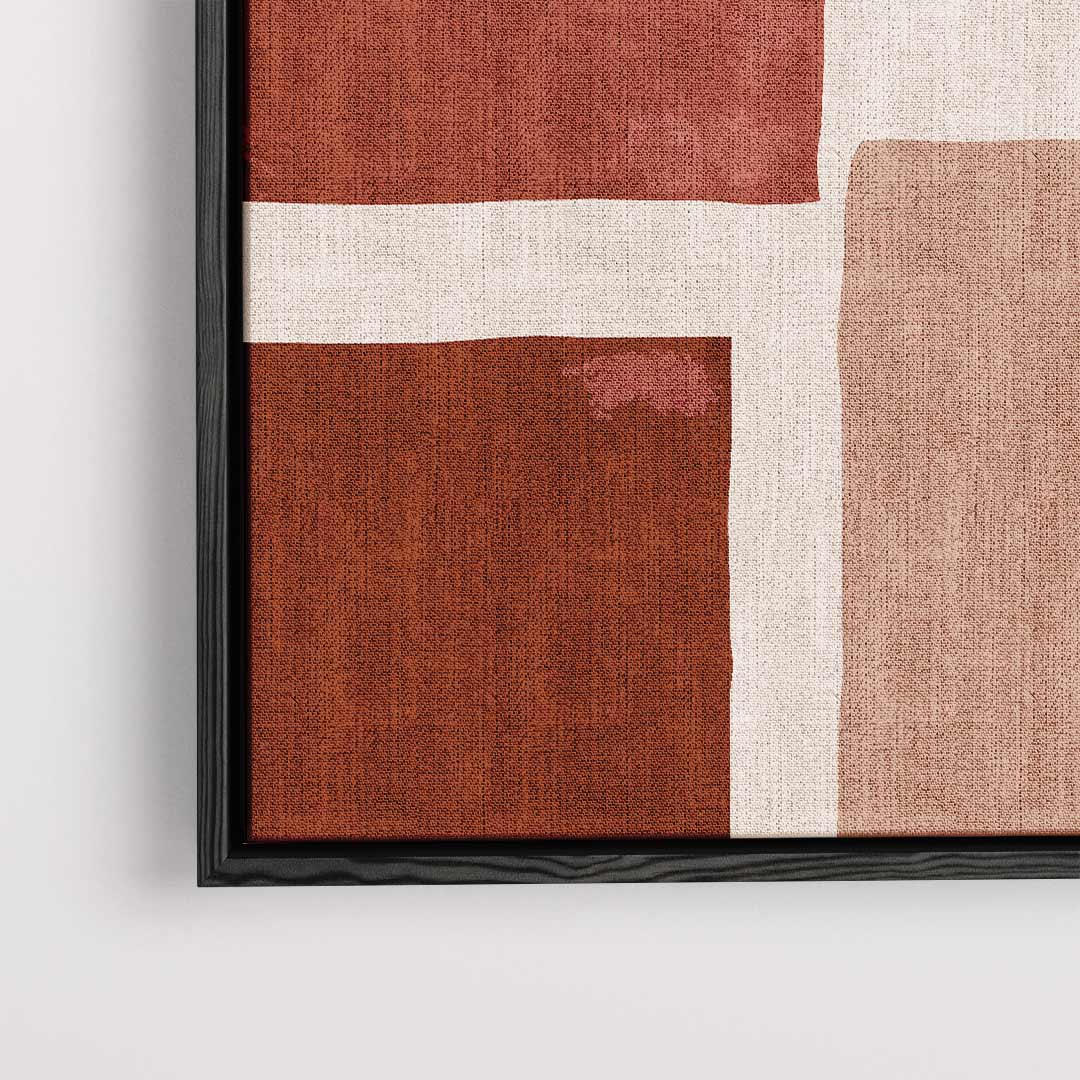 Warm Abstract Grid Kunstwerk-canvas-dibond-plexiglas-wanddecoratie-WallArtistic