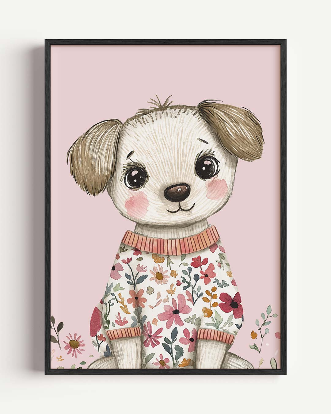 Lieve Puppy Bloemenposter