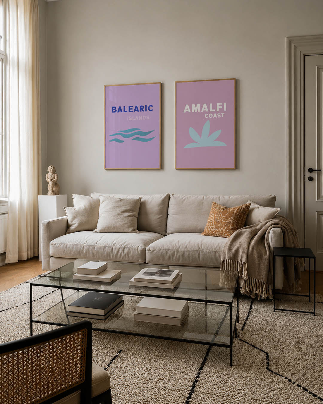 Golvend blauw Posterset