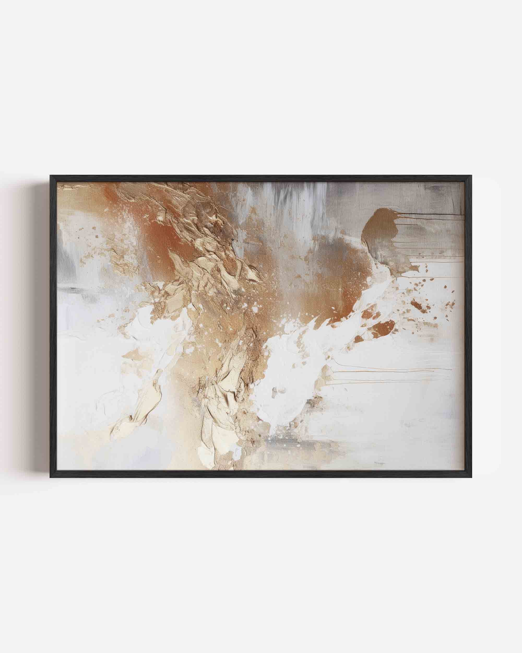 Abstracte beige en witte Poster