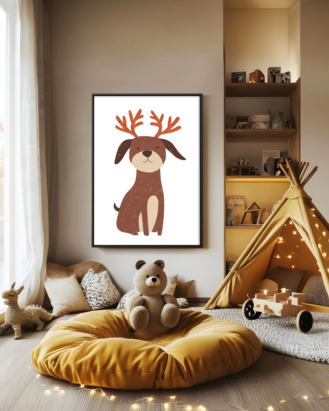 Vrolijke hond illustratie Kunstwerk