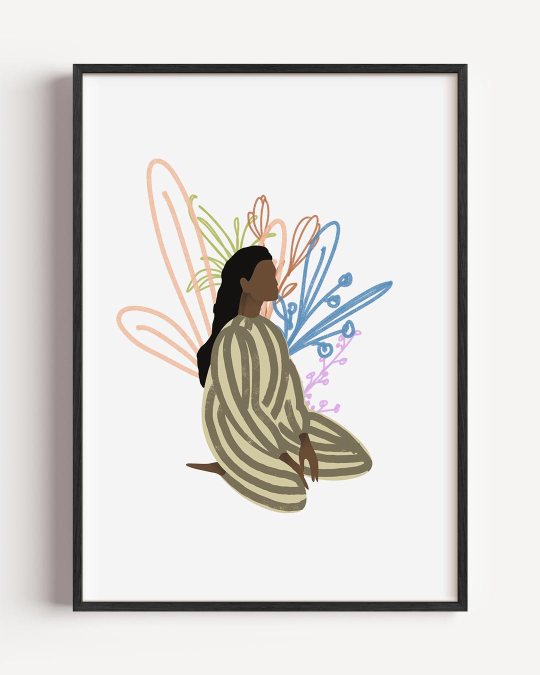 Dromerige Botanische Vrouw Poster-WallArtistic