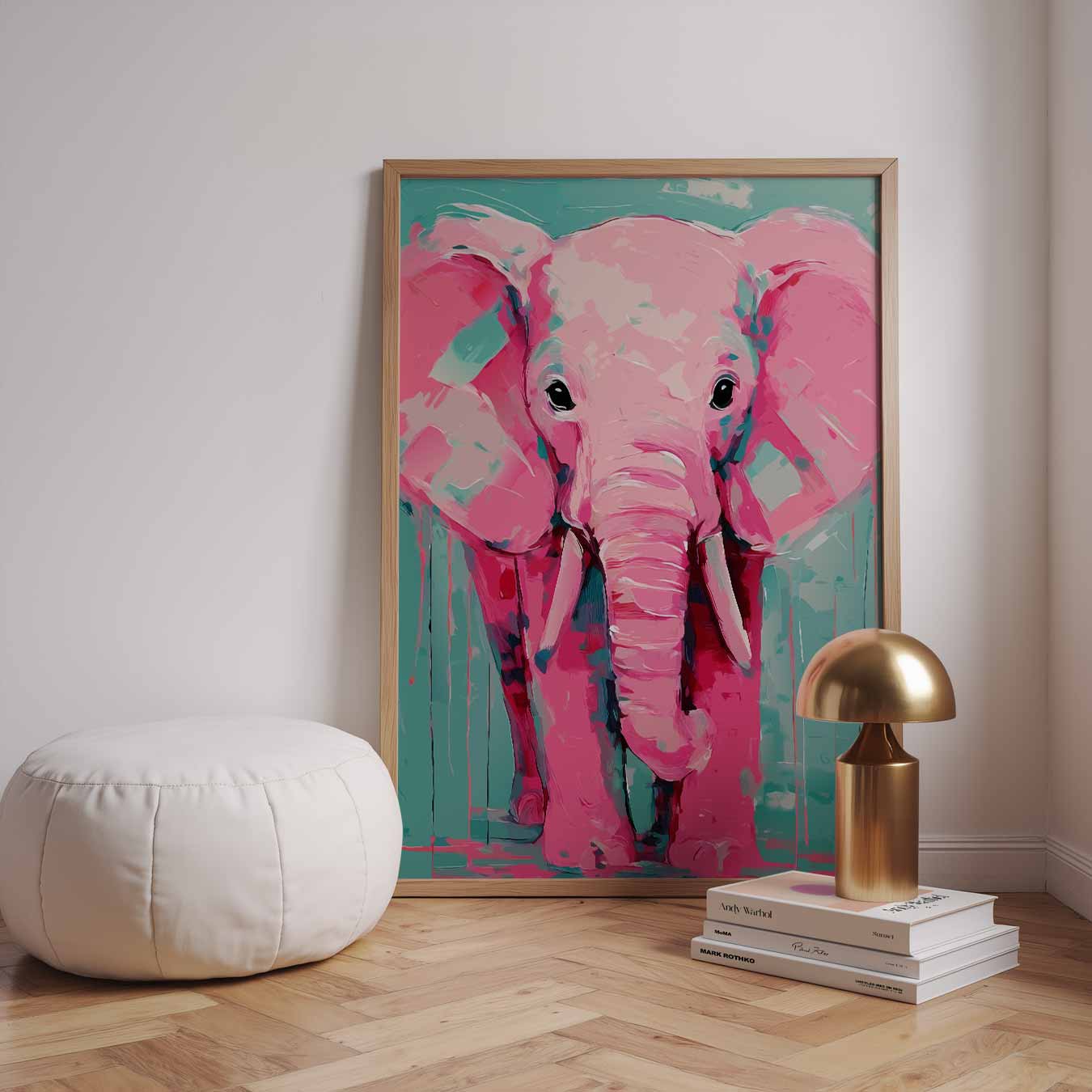 Kleurrijke Roze Olifant Poster