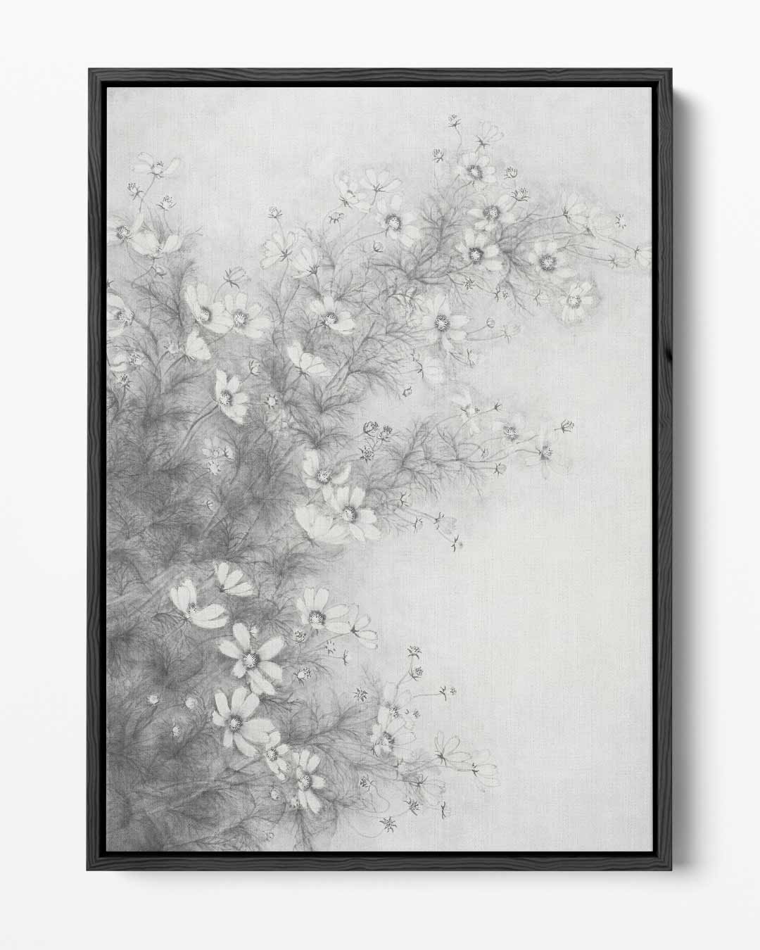Bloemenpracht in Zwart en Wit Kunstwerk-canvas-dibond-plexiglas-wanddecoratie-WallArtistic