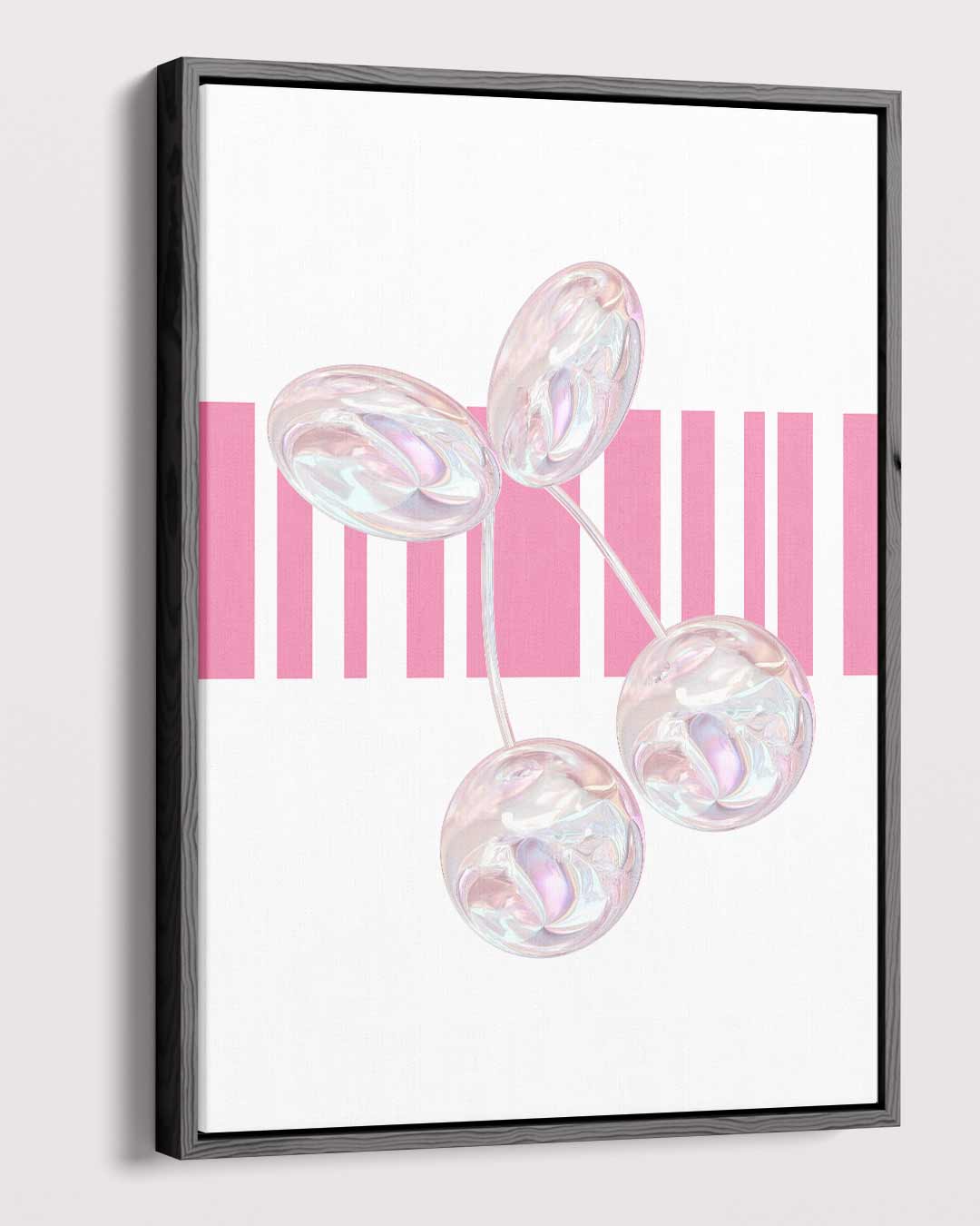 Parelkersen op Roze Achtergrond Kunstwerk-canvas-dibond-plexiglas-wanddecoratie-WallArtistic