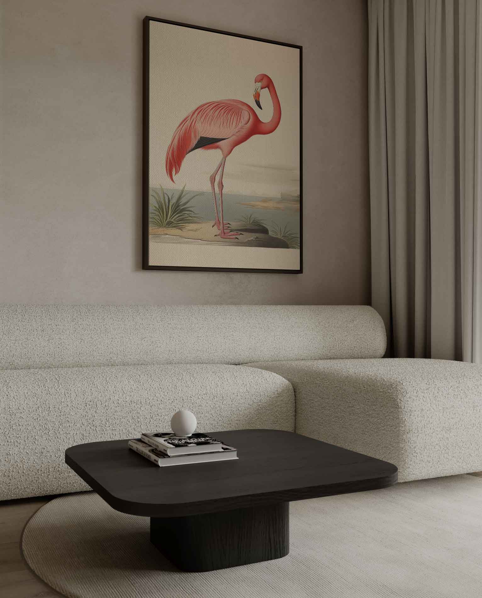 Elegante Flamingo Print Kunstwerk-canvas-dibond-plexiglas-wanddecoratie-WallArtistic