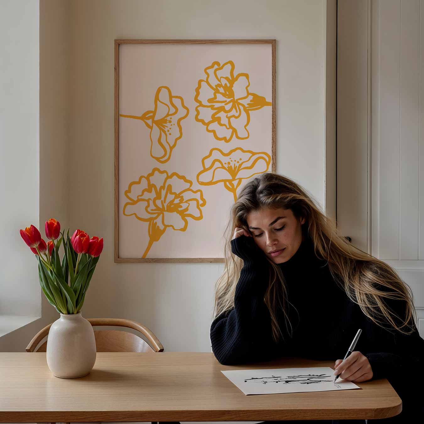 Bloeiende Oranje Bloemen Poster