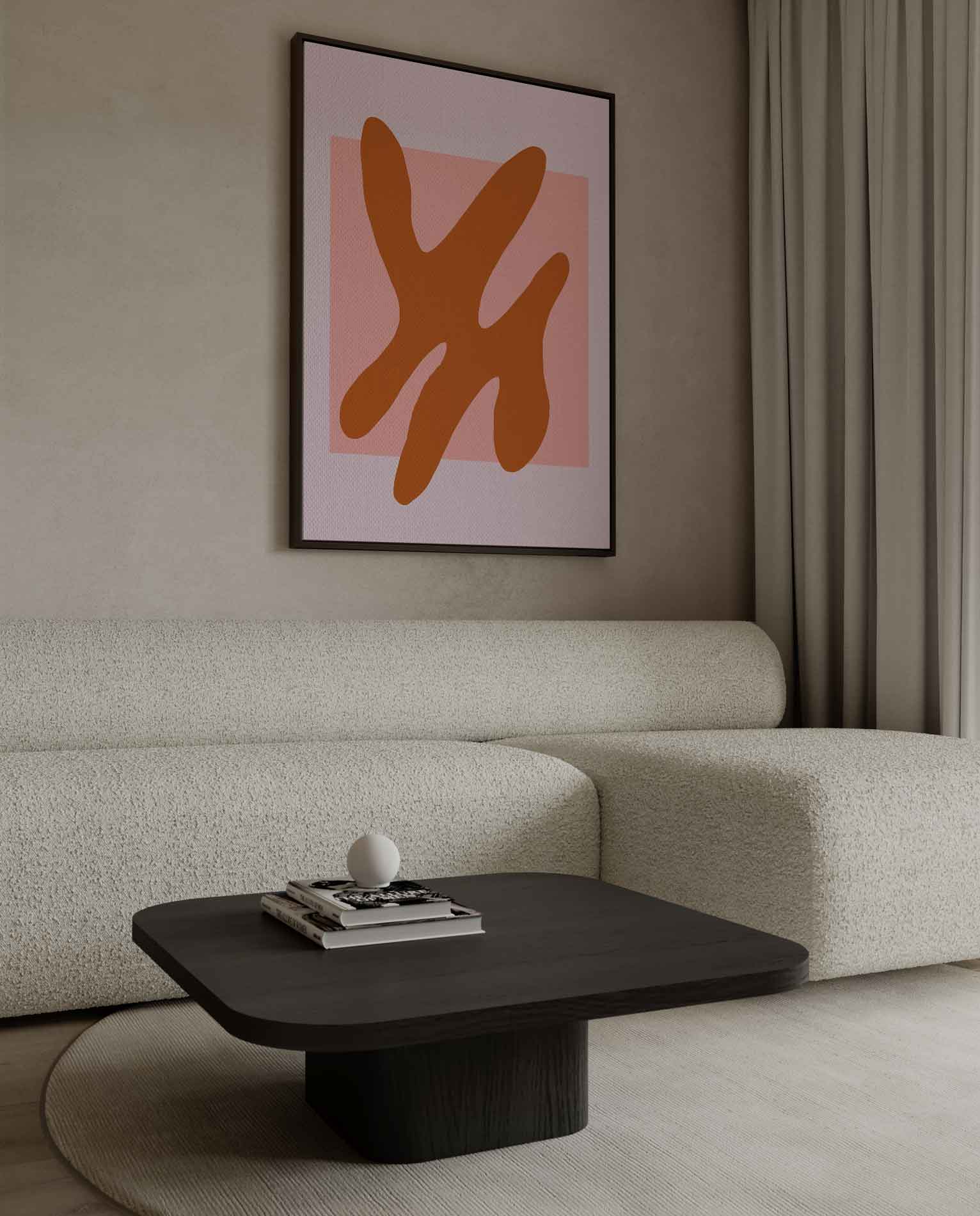 Abstracte Terracotta Vormen Kunstwerk-canvas-dibond-plexiglas-wanddecoratie-WallArtistic