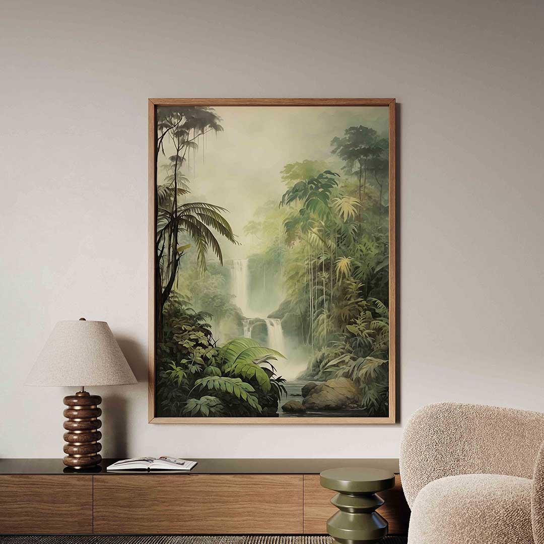 Waterval en jungle Poster