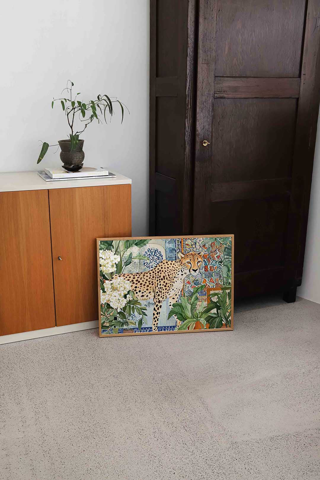 Luipaard en planten Poster
