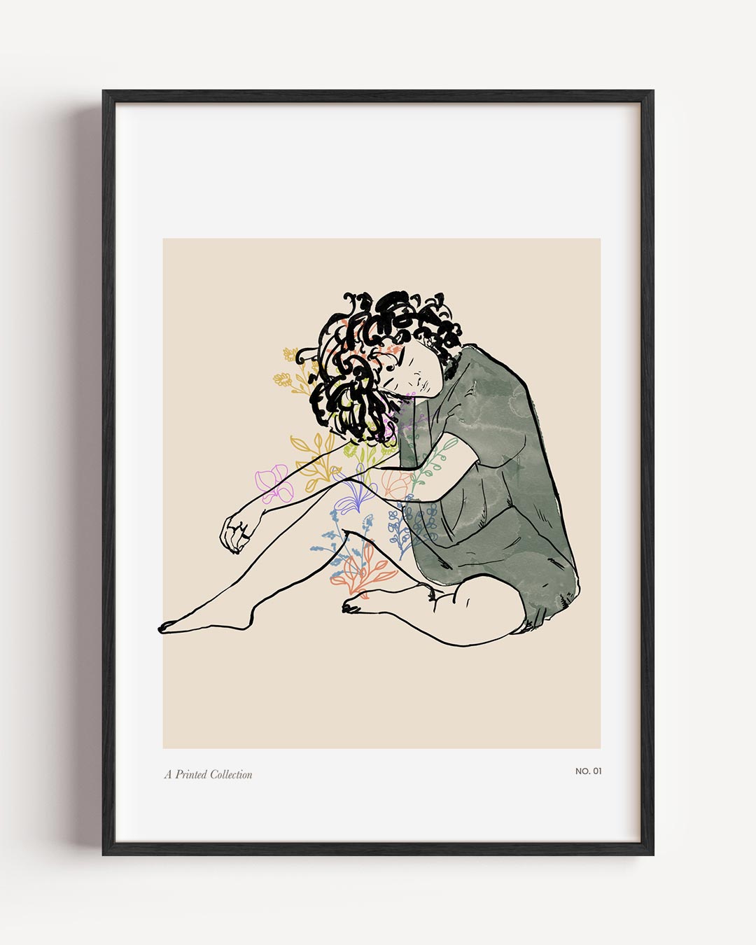 Dromerige Bloemenillustratie Poster-WallArtistic