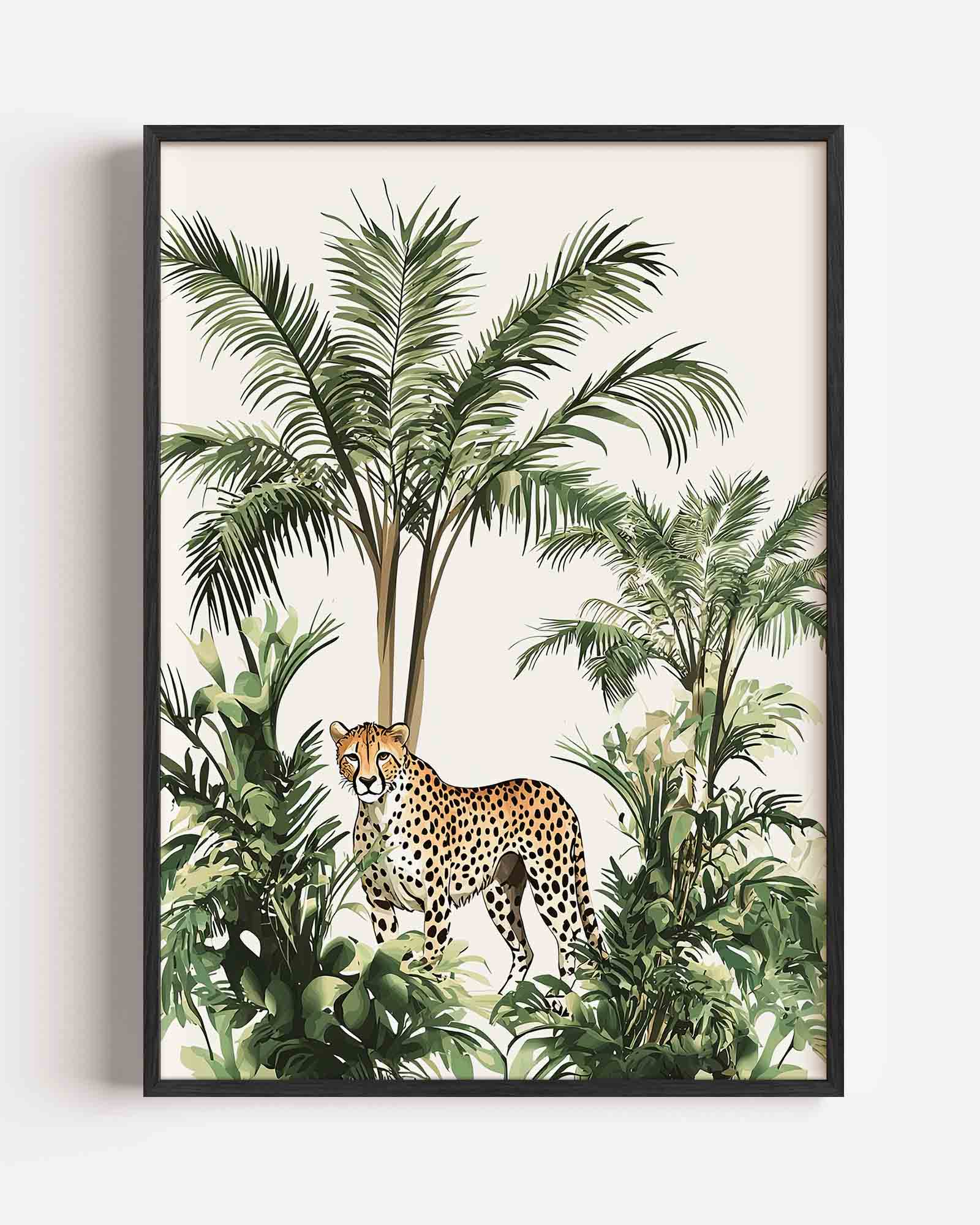 Luipaard en palmbomen Poster