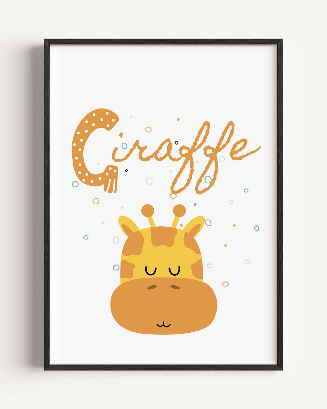 Schattige Giraffe Kinderkamer Poster