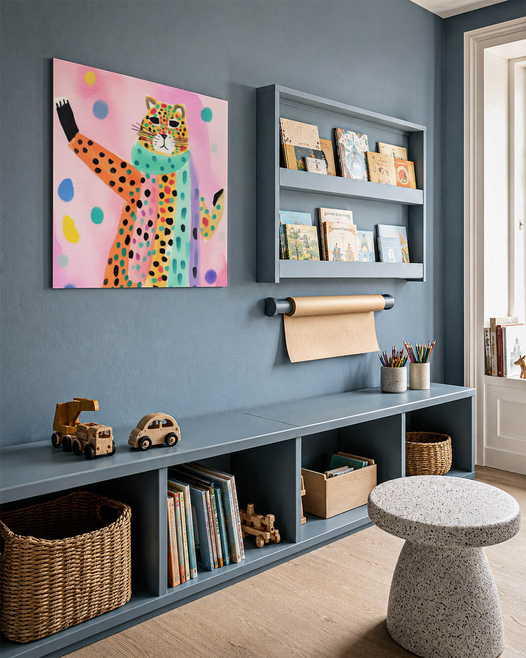 Vrolijke luipaard illustratie Kunstwerk