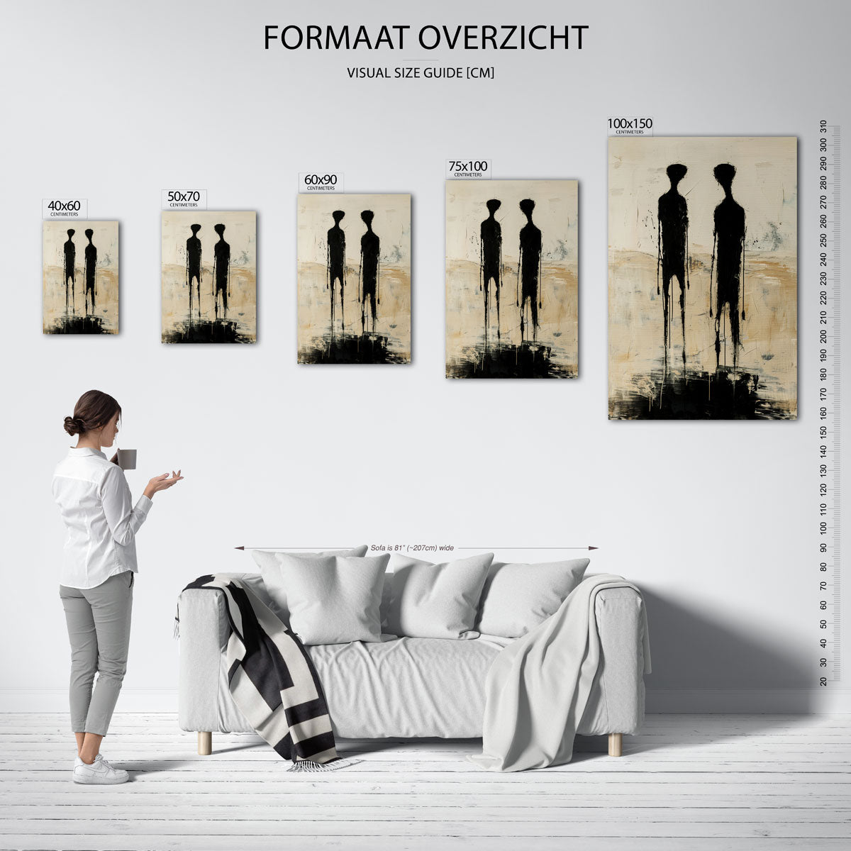 Twee silhouetten Kunstwerk