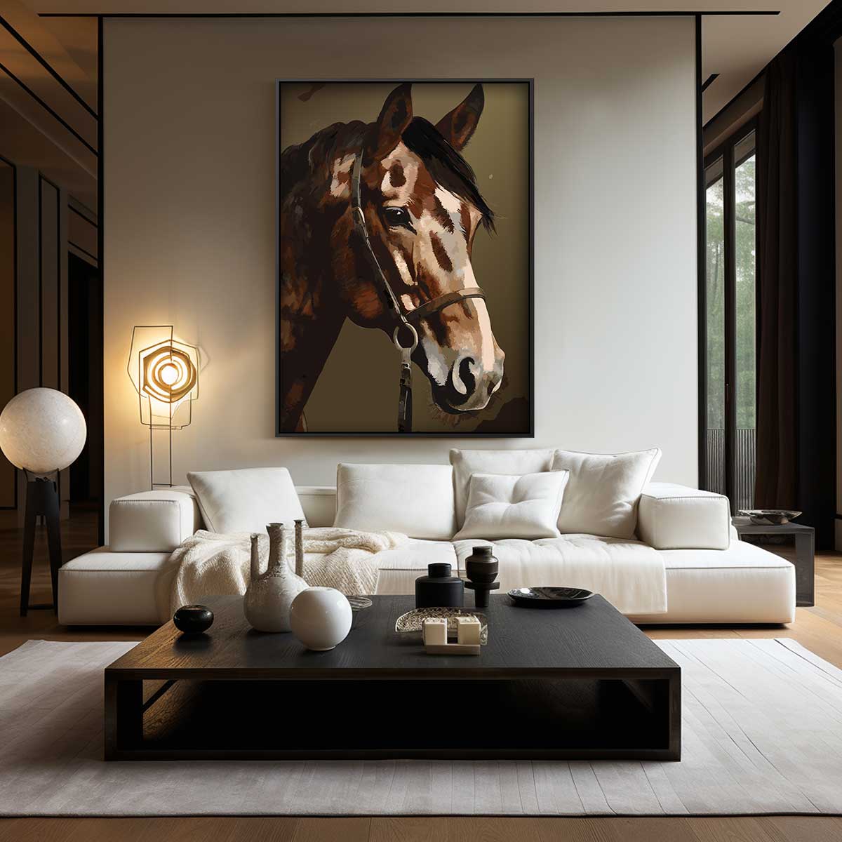Elegante Paardenblik Kunstwerk-canvas-dibond-plexiglas-wanddecoratie-WallArtistic