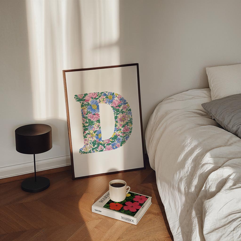 Bloemen Initialen Poster