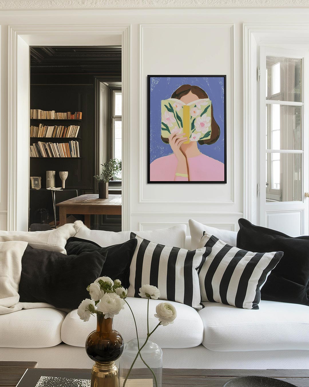 Vrouw met boek Kunstwerk