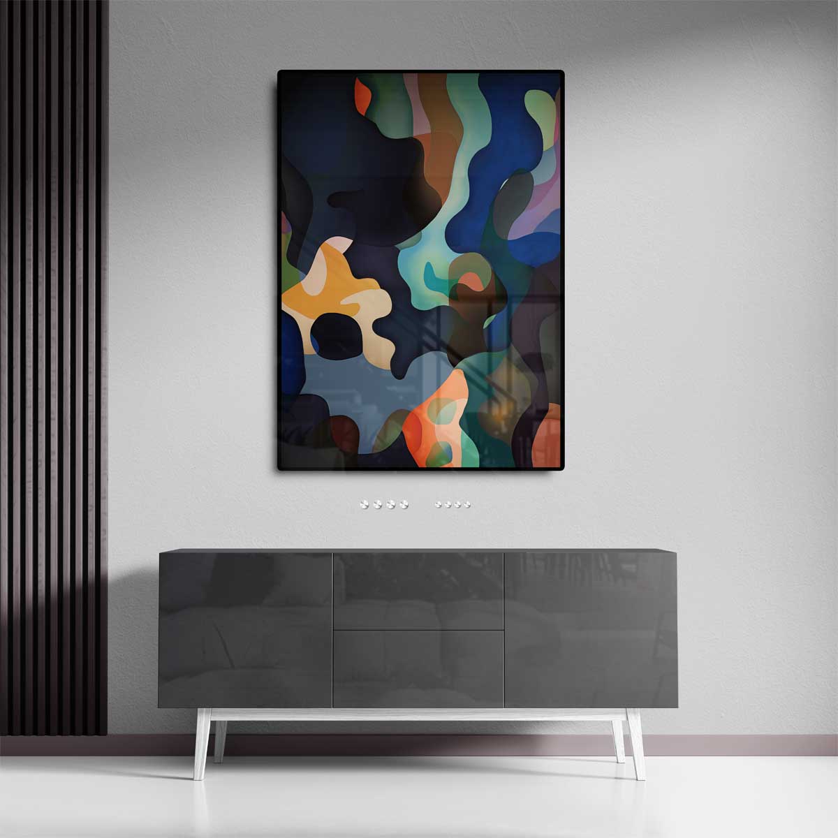 Kleurrijke Golven Kunstwerk-canvas-dibond-plexiglas-wanddecoratie-WallArtistic