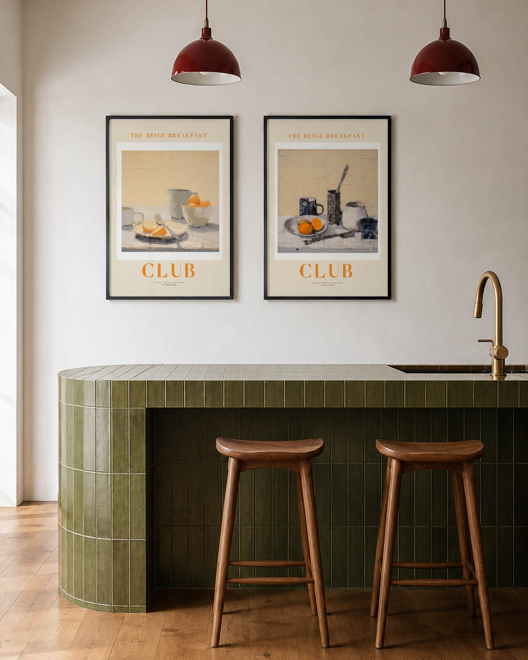 Ontbijt in beige Posterset