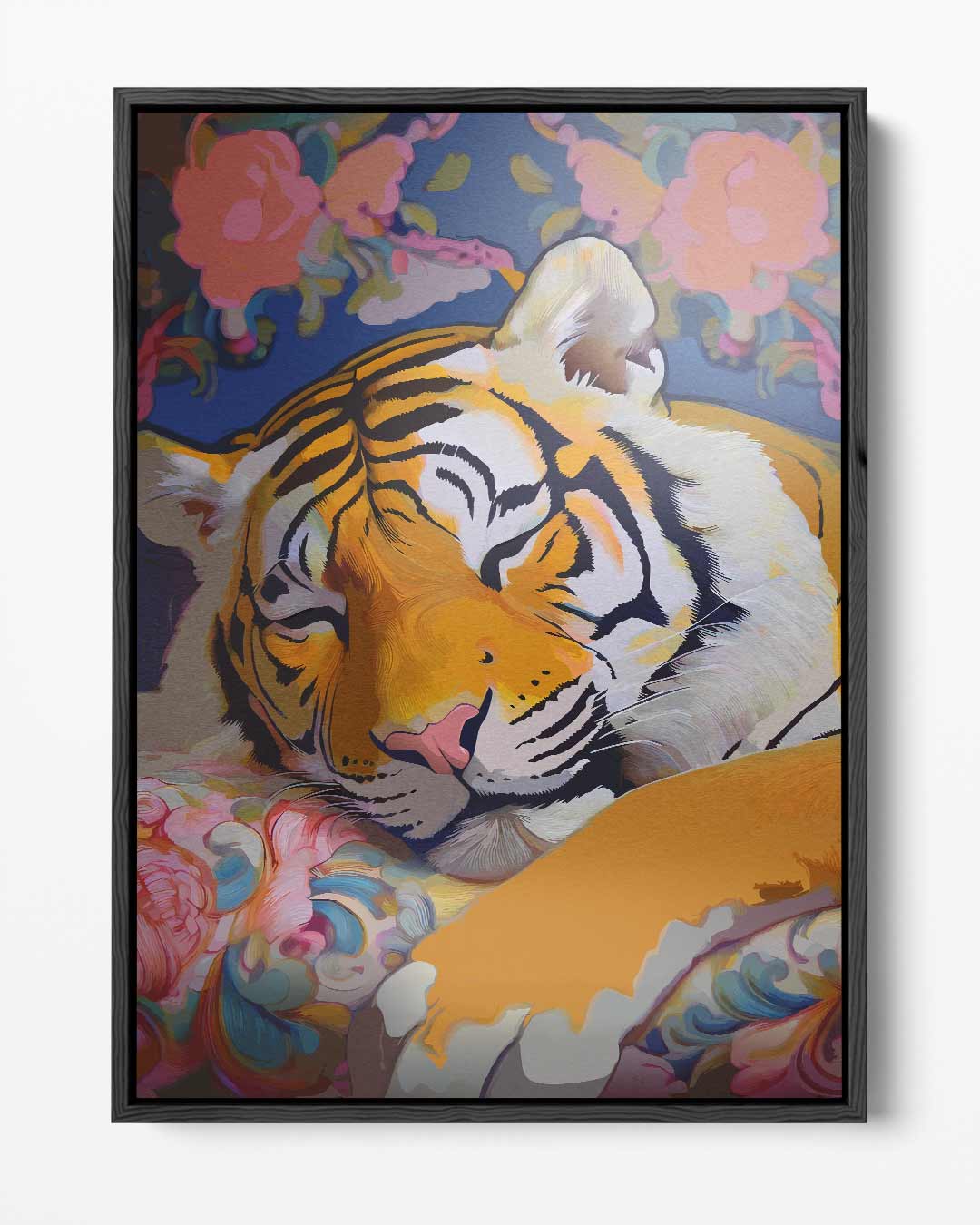 Dromerige Tijgersluimer Kunstwerk-canvas-dibond-plexiglas-wanddecoratie-WallArtistic