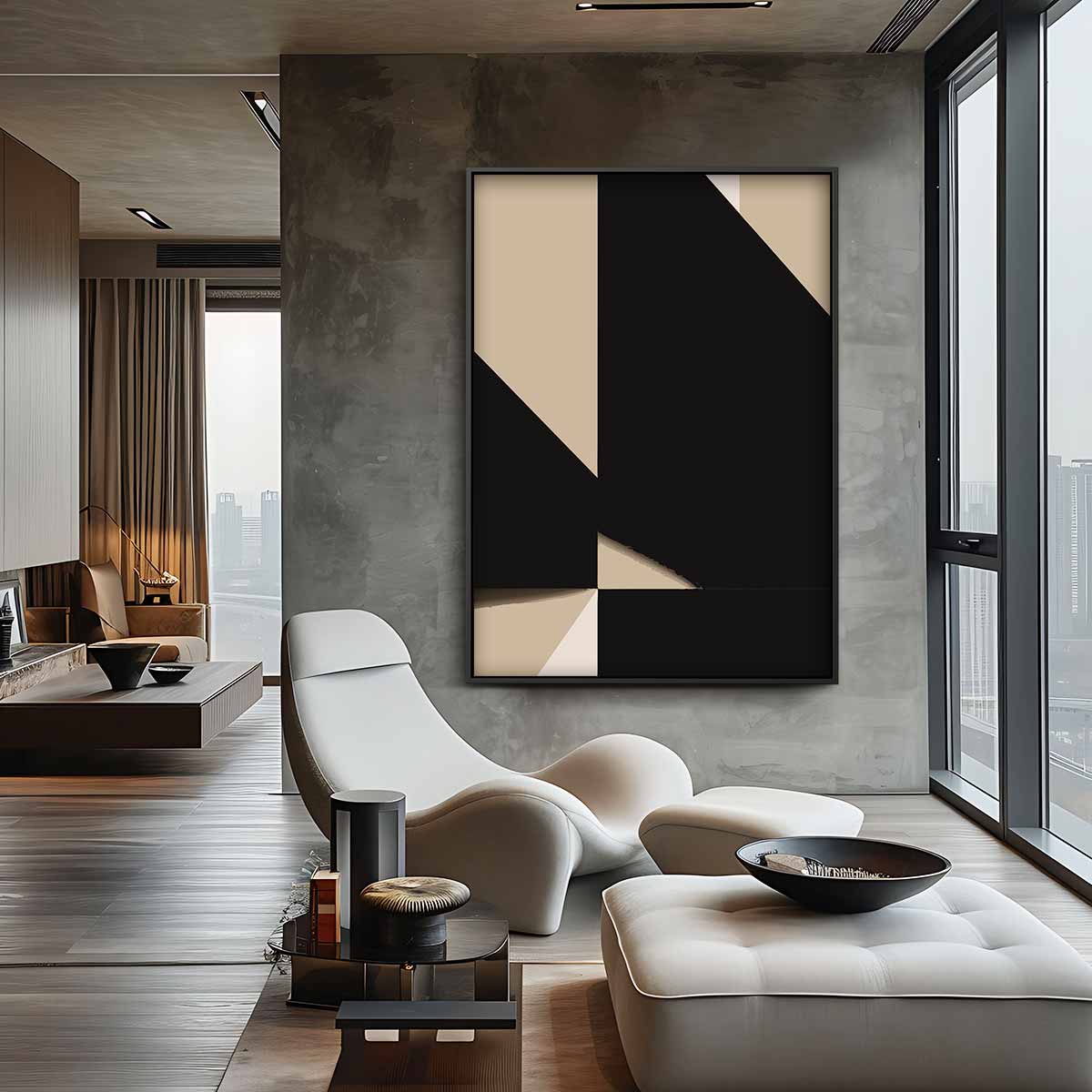 Abstracte Vormenspelen Kunstwerk-canvas-dibond-plexiglas-wanddecoratie-WallArtistic