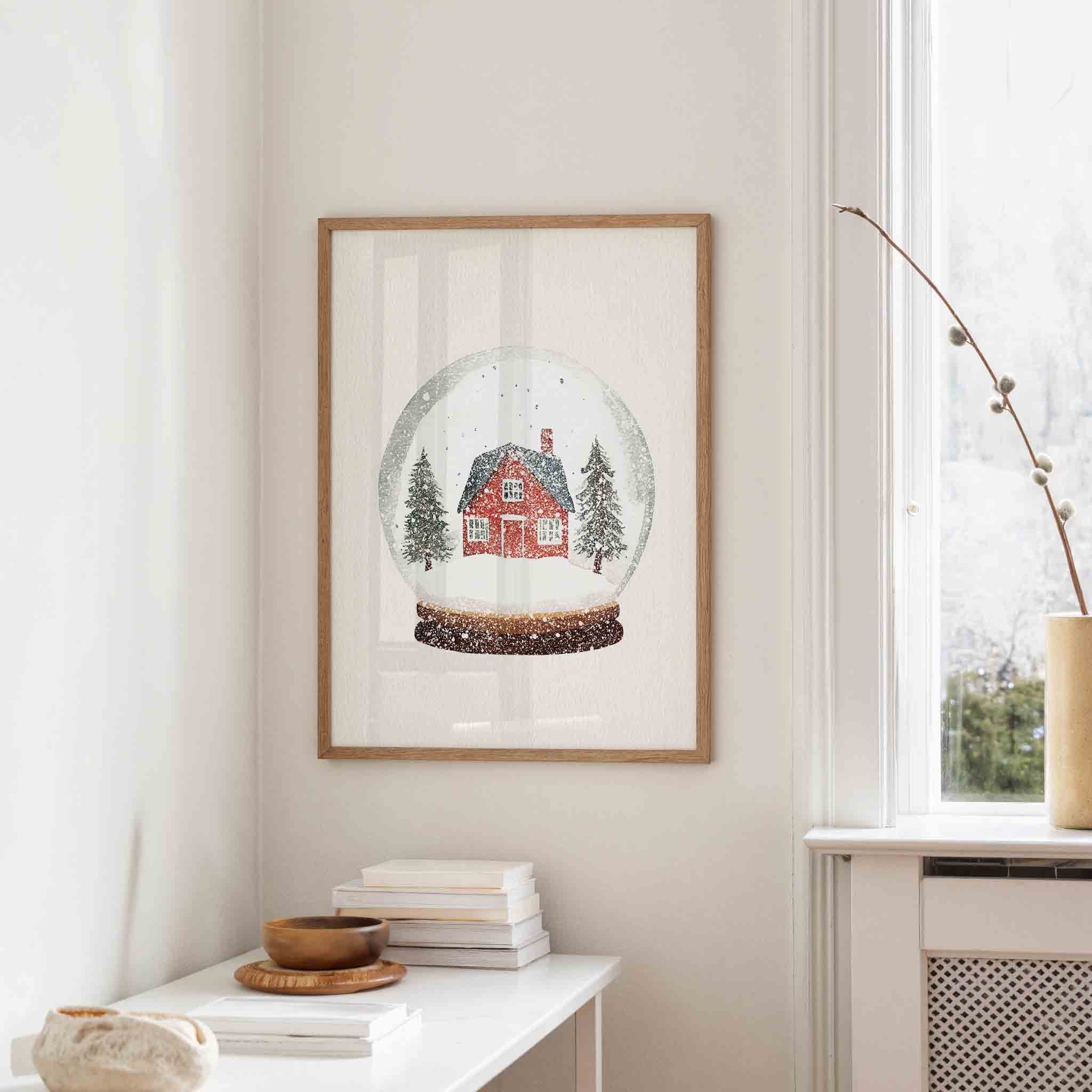 Sneeuwbol met huis Poster