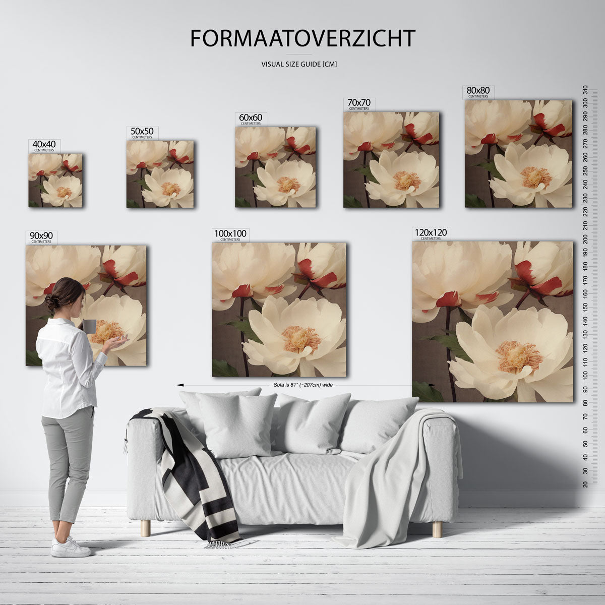 Witte bloemen Poster