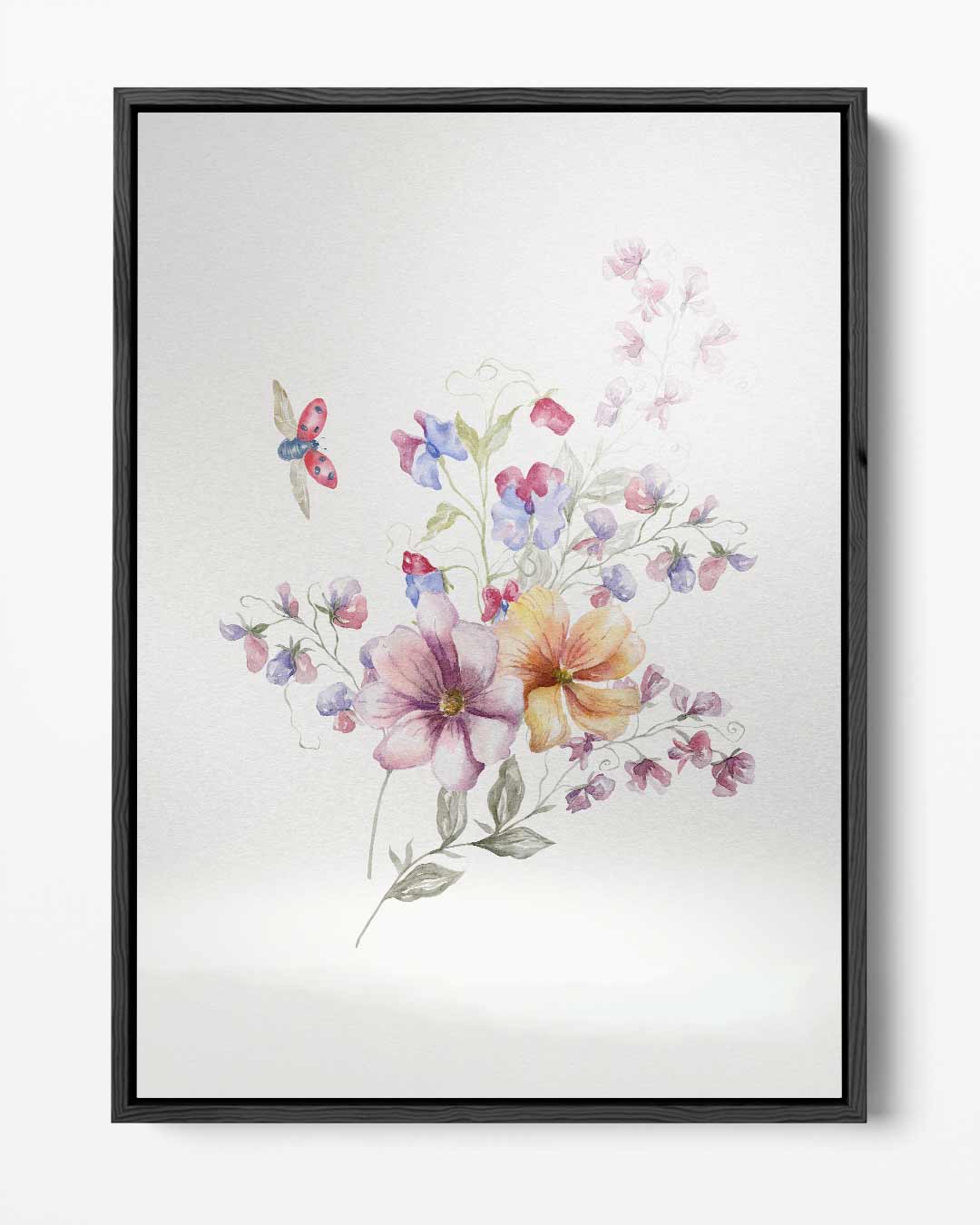 Dromerige Bloemen in Aquarel Kunstwerk-canvas-dibond-plexiglas-wanddecoratie-WallArtistic