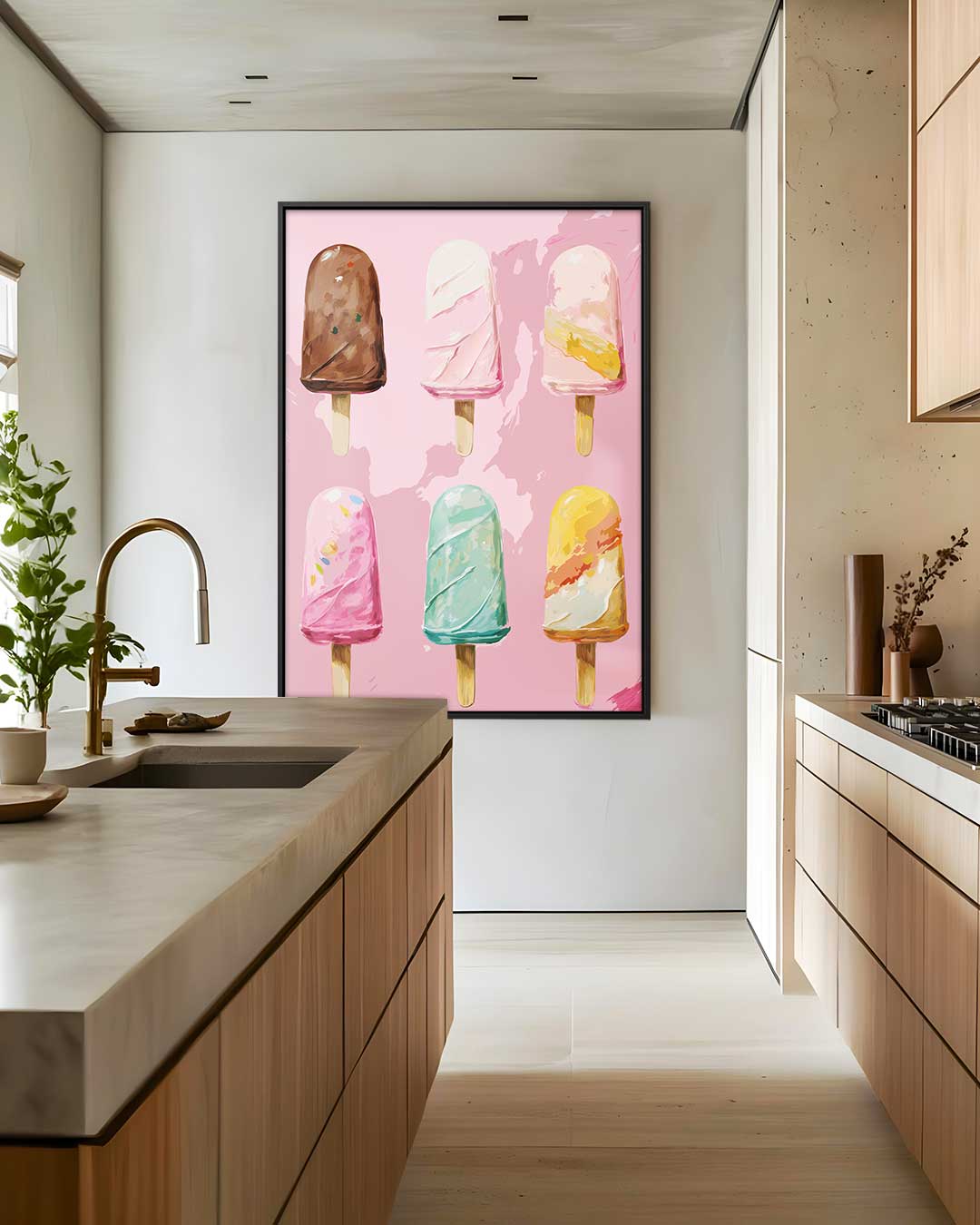 Kunstzinnige IJslolly Illustratie Kunstwerk-canvas-dibond-plexiglas-wanddecoratie-WallArtistic