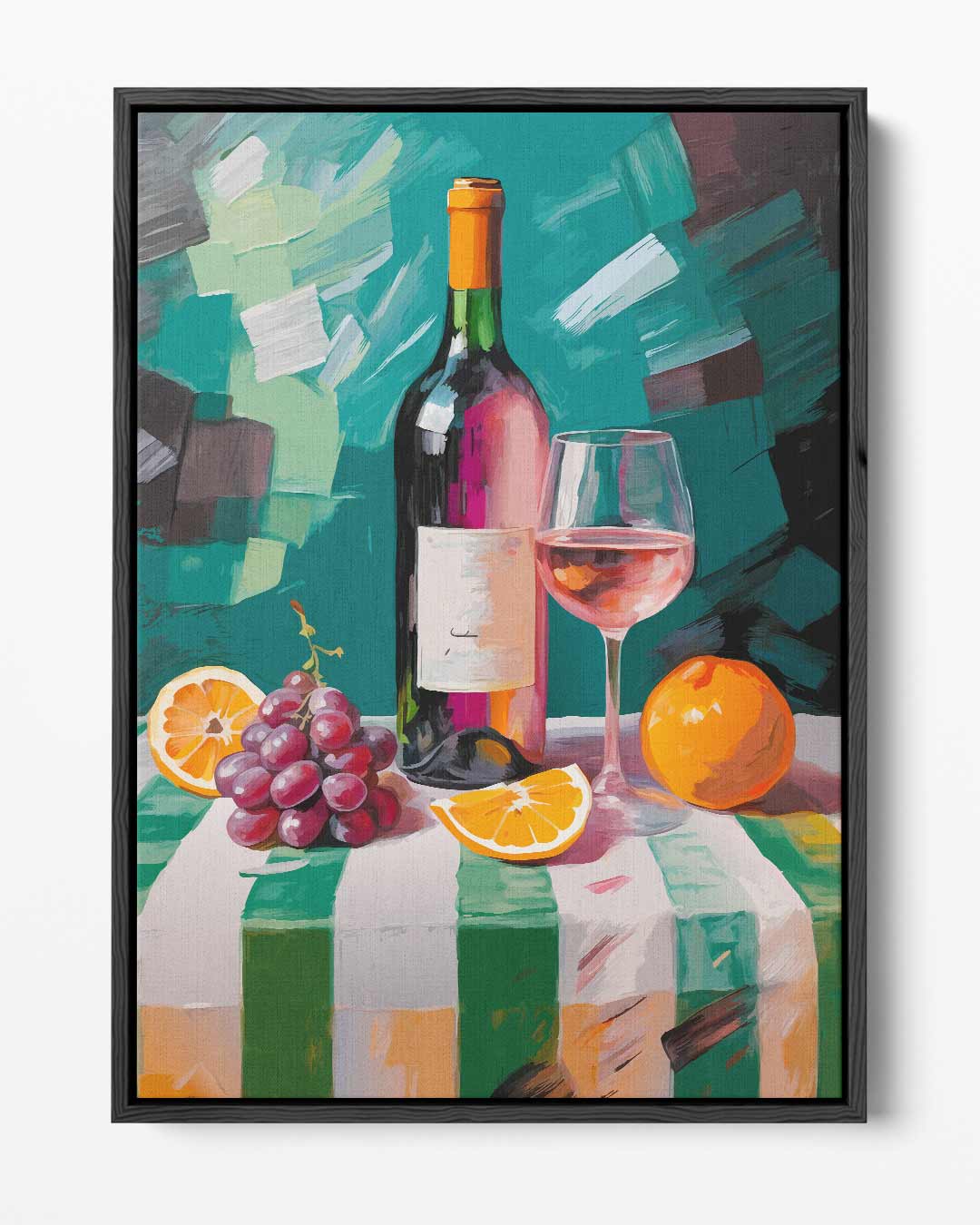 Elegante Wijn en Fruit Stilleven Kunstwerk-canvas-dibond-plexiglas-wanddecoratie-WallArtistic