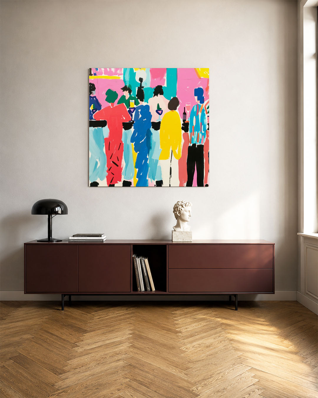 Kleurrijke figuren Kunstwerk