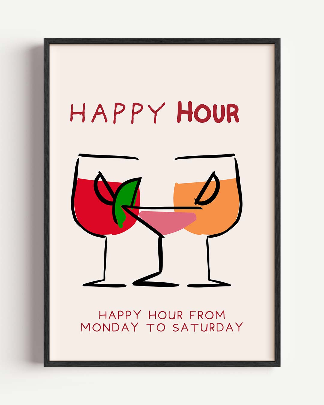 Happy Hour Cocktail Poster