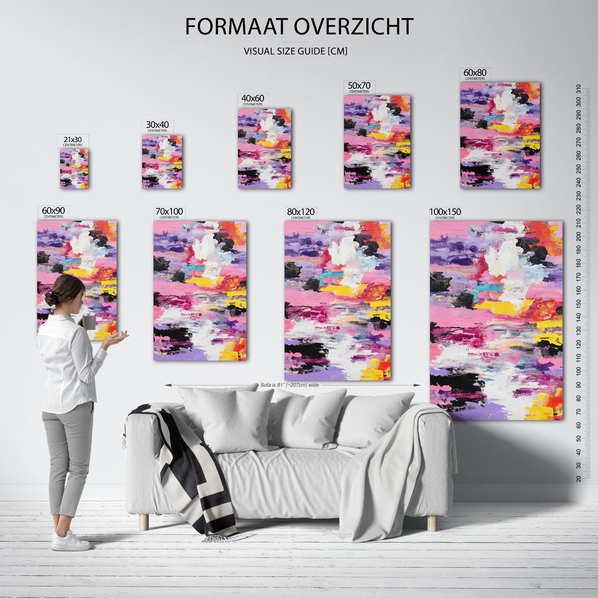 Abstracte kleurenexplosie Poster