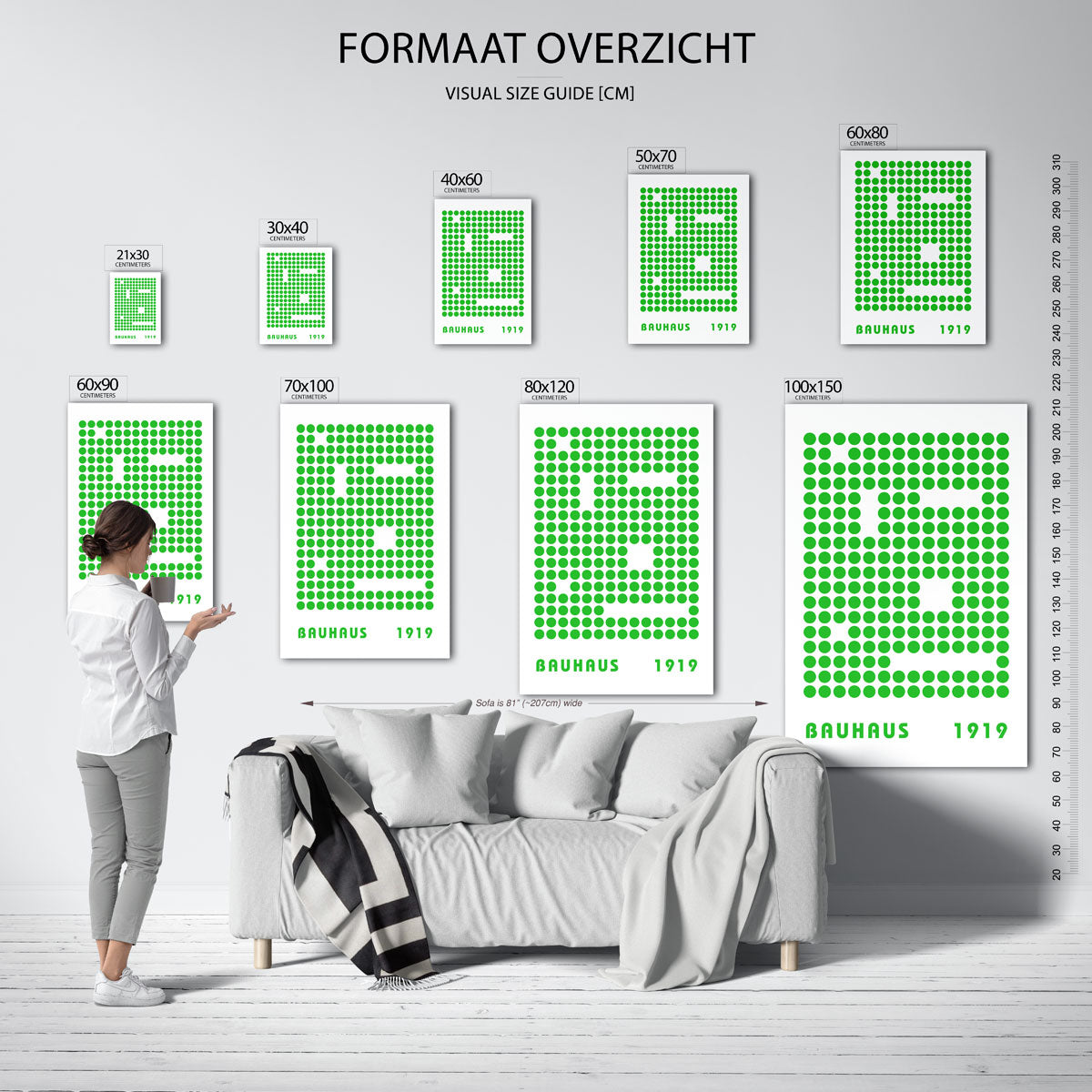Groene puntstructuur Poster