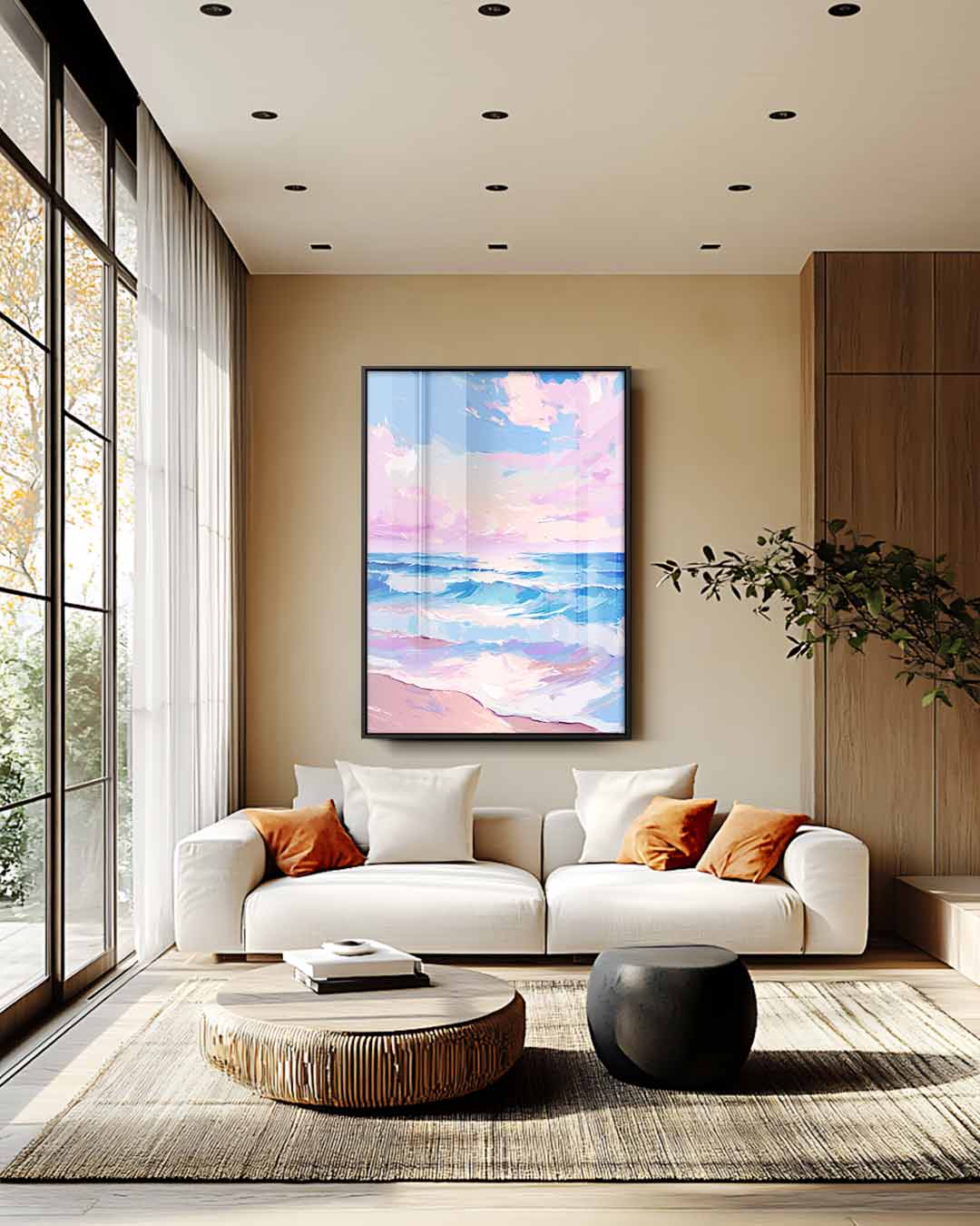Kleurrijke Zonsopgang aan Zee Kunstwerk-canvas-dibond-plexiglas-wanddecoratie-WallArtistic
