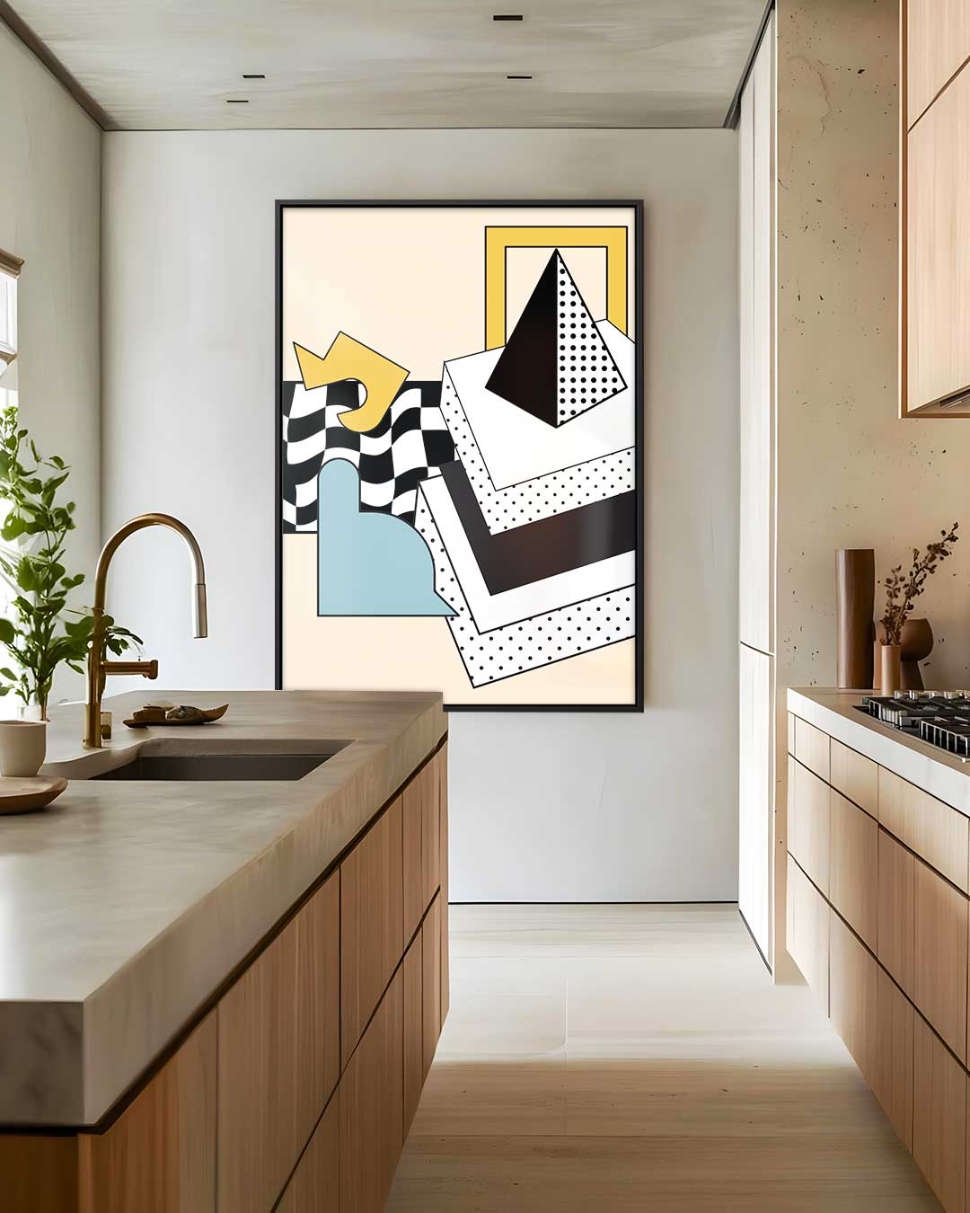 Vrolijke Geometrie Kunstwerk-canvas-dibond-plexiglas-wanddecoratie-WallArtistic