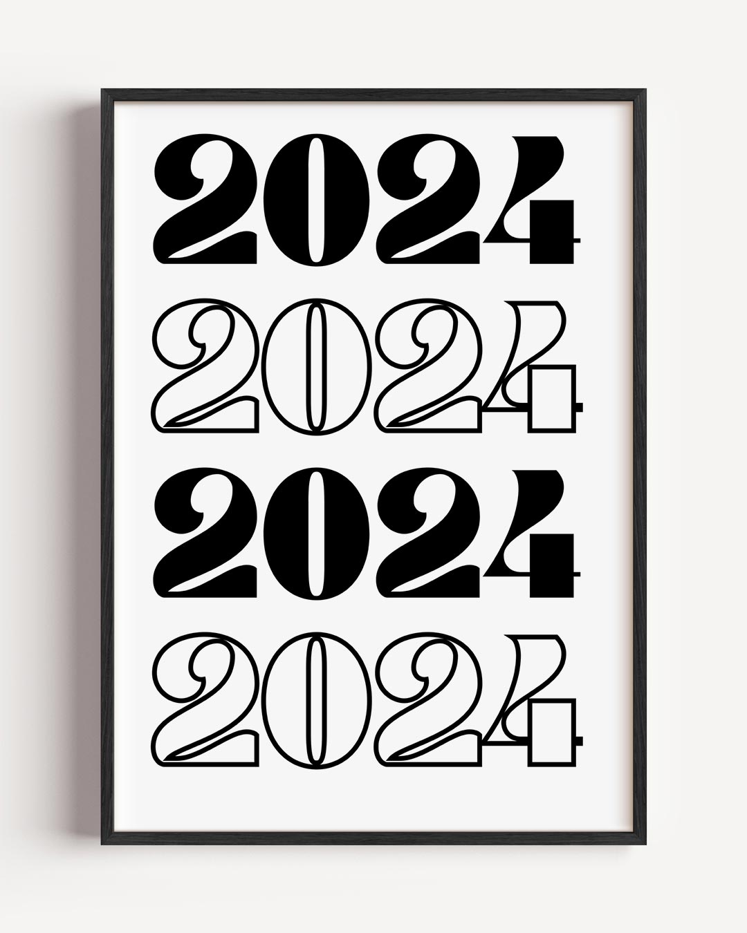 Stijlvolle 2024 Typografie Poster-WallArtistic