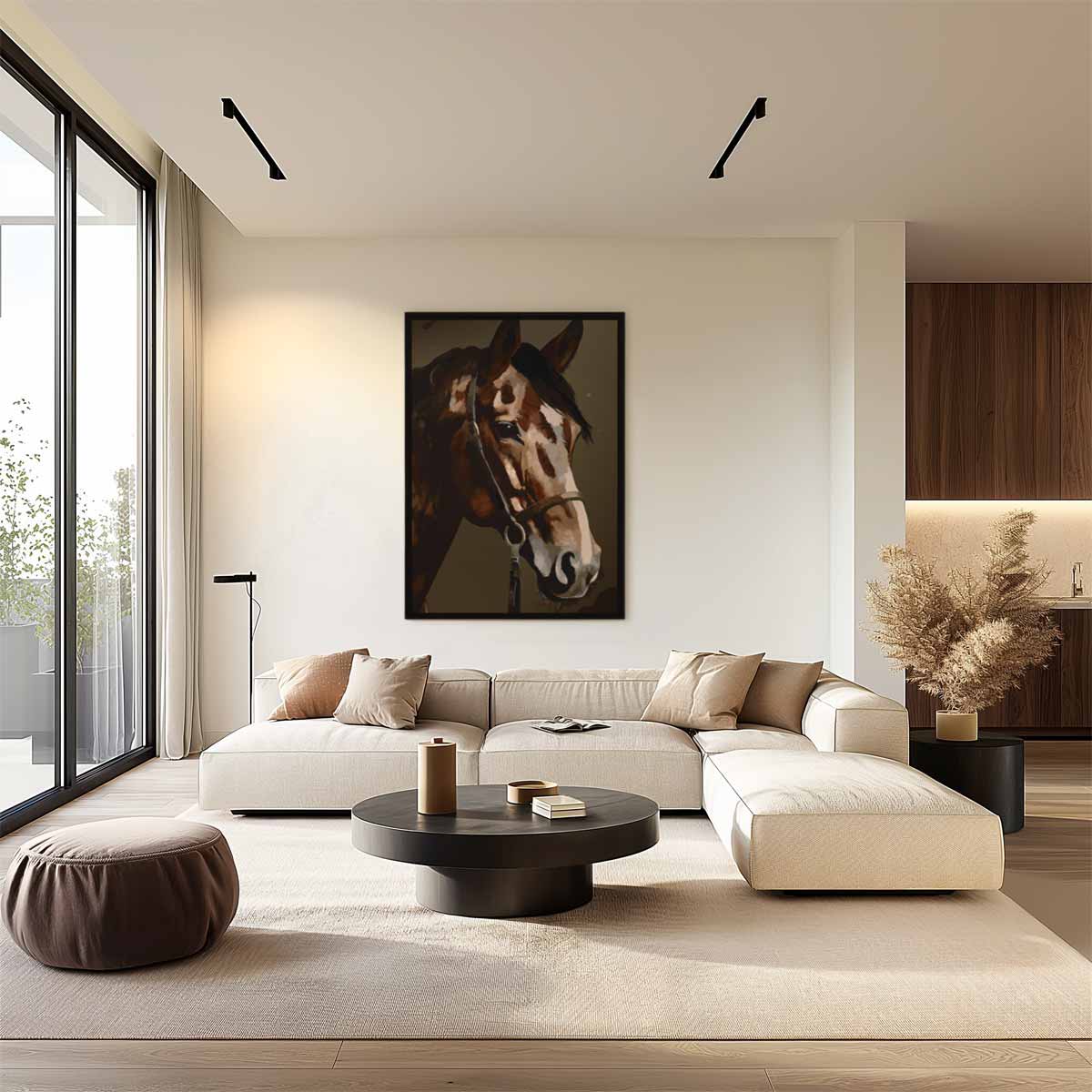 Elegante Paardenblik Kunstwerk-canvas-dibond-plexiglas-wanddecoratie-WallArtistic