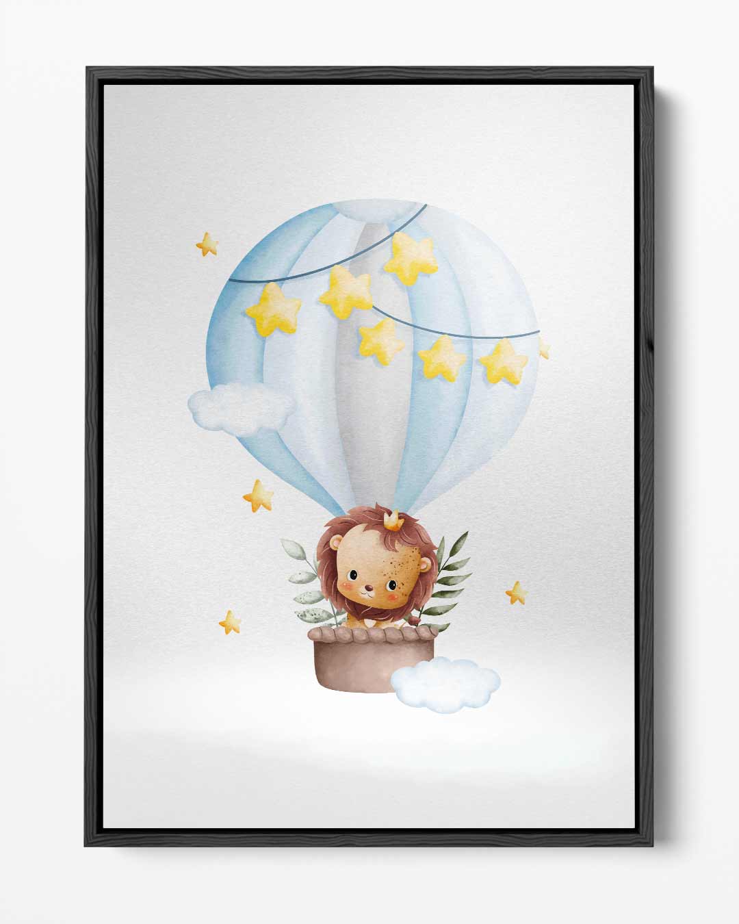 Lieve Leeuw in Luchtballon Kunstwerk-canvas-dibond-plexiglas-wanddecoratie-WallArtistic