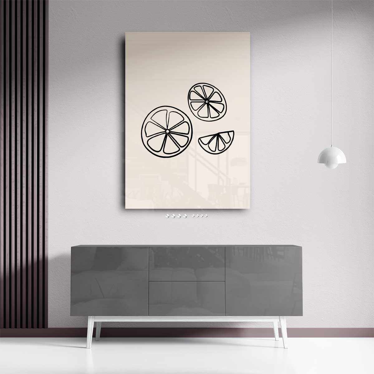 Zomerse Citrus Slices Illustratie Kunstwerk-canvas-dibond-plexiglas-wanddecoratie-WallArtistic